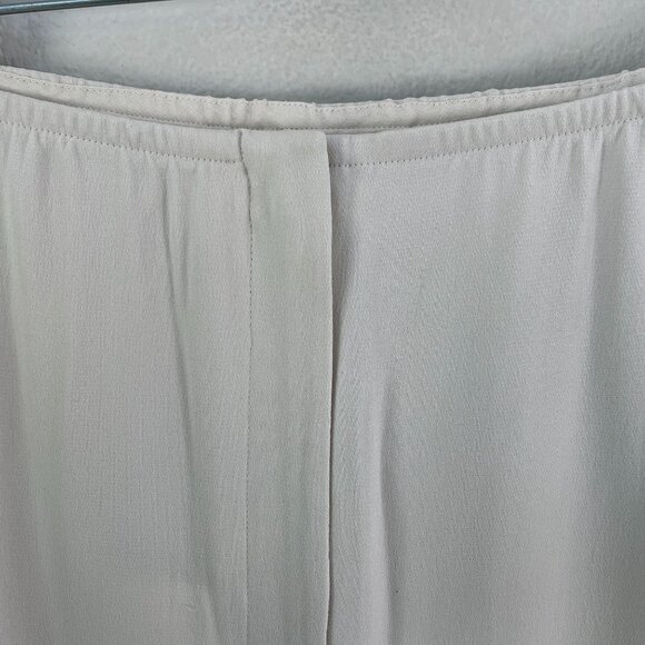 NEW Eileen Fisher Womens Plus 3X 100% Silk Georgette Luxe Trousers Pants Bone - Picture 12 of 13